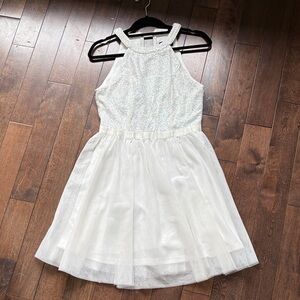 White Halter Sparkle Tulle Party Dress size medium